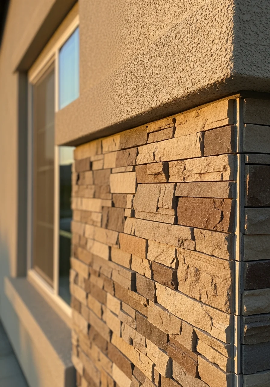 Close-up of a Fullerton home's exterior showing quality craftsmanship and attention to detail.